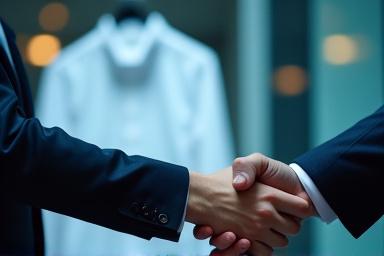 時計と手早く処理される衣類、迅速なサービスを象徴